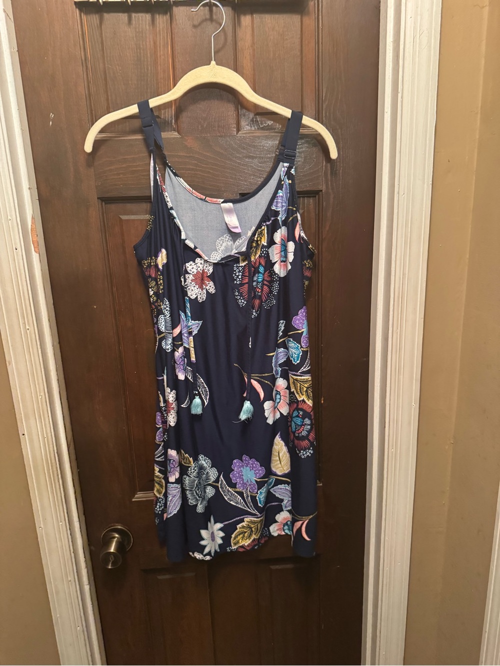 Women’s Floral Secret Treasures XL Lavender and Navy Sleepwear Top